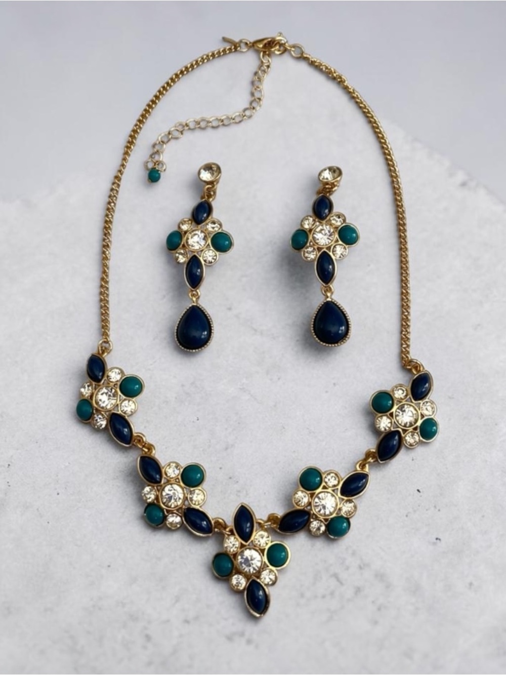 Necklace and Matching Earrings for Pierced Ears Signed JJH